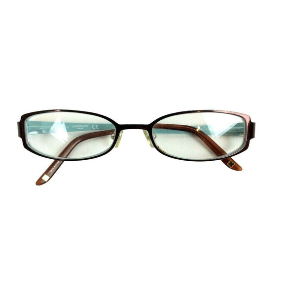 Liz Claiborne Eyeglass Glasses Frames L321 Brown Blue Metal Rectangle 51 18 130 - Picture 1 of 9